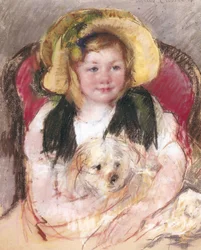 Sara with Her Dog in an Armchair